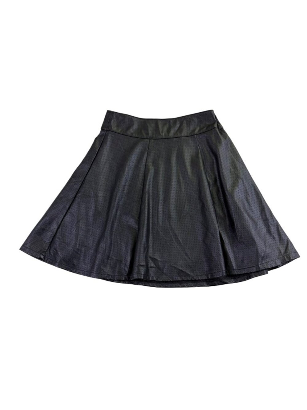 Socialite Black Perforated Flared Mini Skirt Stylish Modern Design Sz XS - Picture 2 of 7